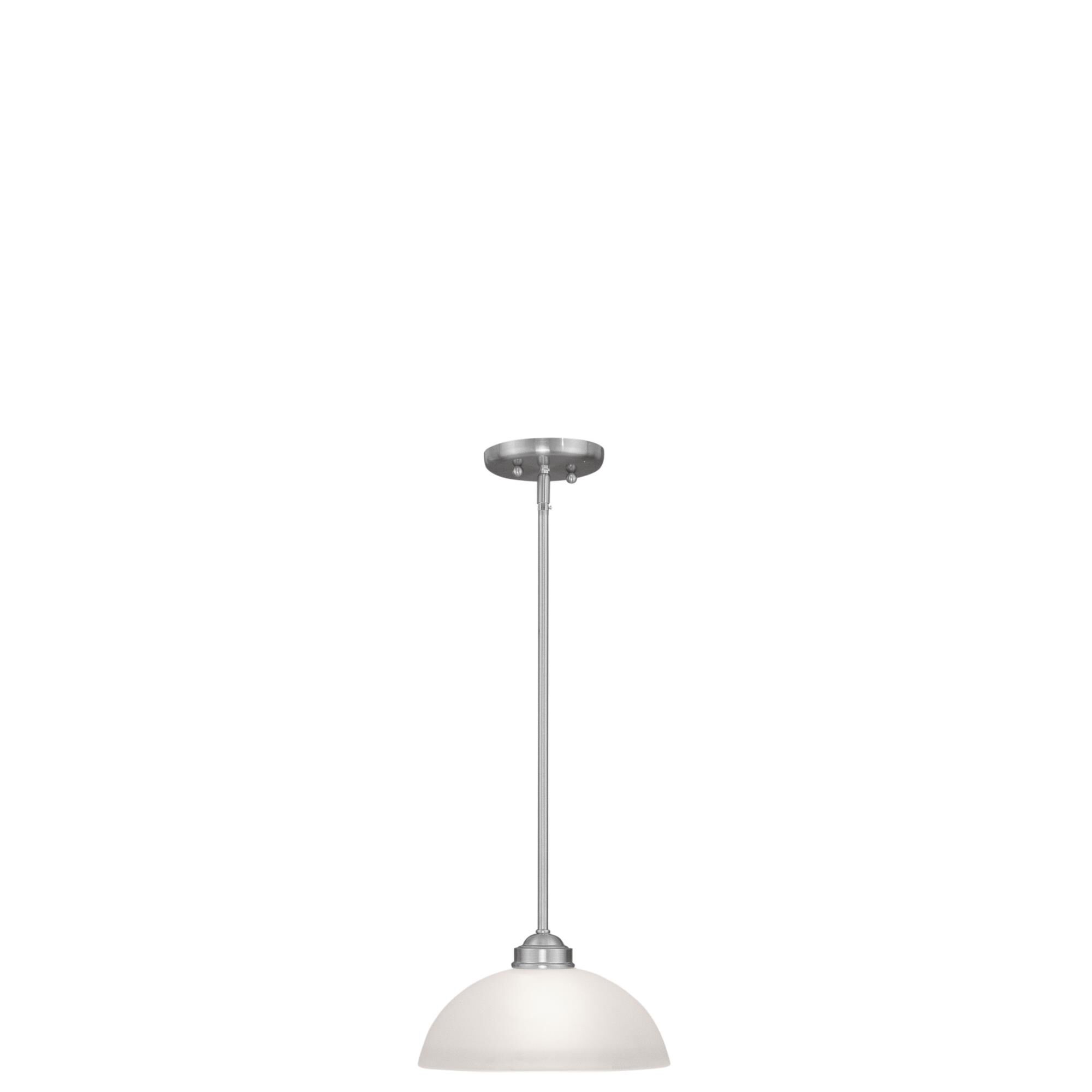 Shown in Brushed Nickel finish and Satin glass